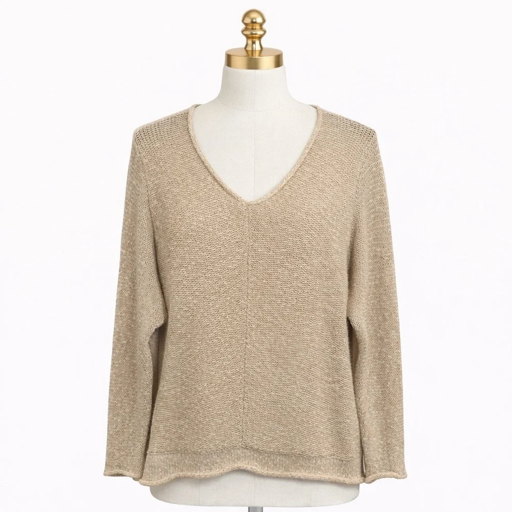 Free People Bright Lights V-Neck Sweater SZ M - Picture 1 of 12
